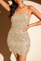 Sequin Fringe Trim Spaghetti Strap Party Dress image 11