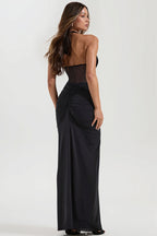 Tie Back Ruched Bodycon Maxi Dress image 6