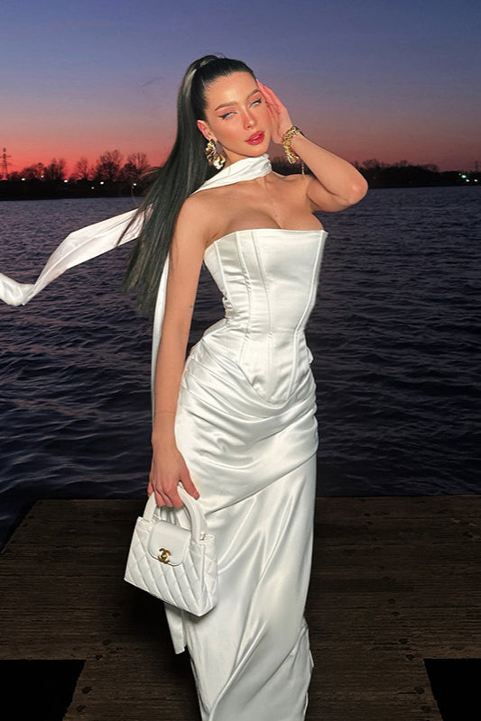 Slimming Square Neck Waist-Cinched Party Dress image 5