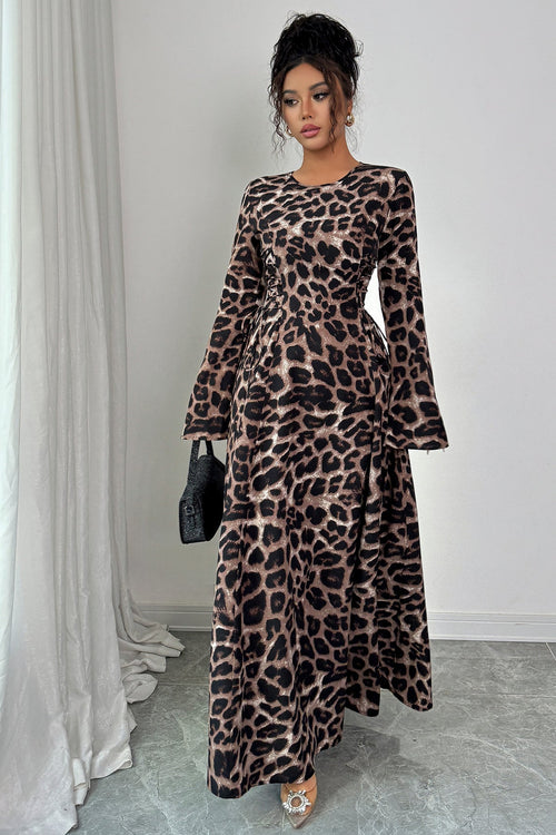 Chic Leopard Long Sleeve Maxi Dress image 2