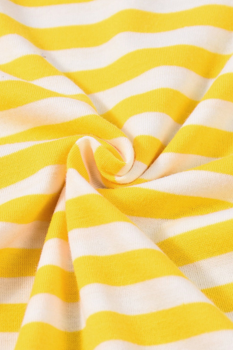 Casual Yellow Stripe Bow Two Piece Set image 6