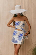 Bandeau Printed Loose Sleeveless Skirt Set image 1