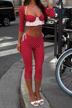 Vintage Polka Dot Halter Tube Two Piece Set image 6