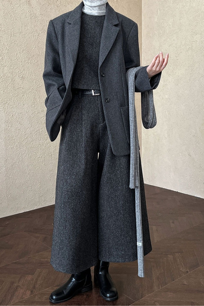 Wool Blend Relaxed Fit Blazer image 3