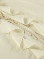 Ruffled Hem Tie Front Cardigan & Shorts Set Blouse image 11