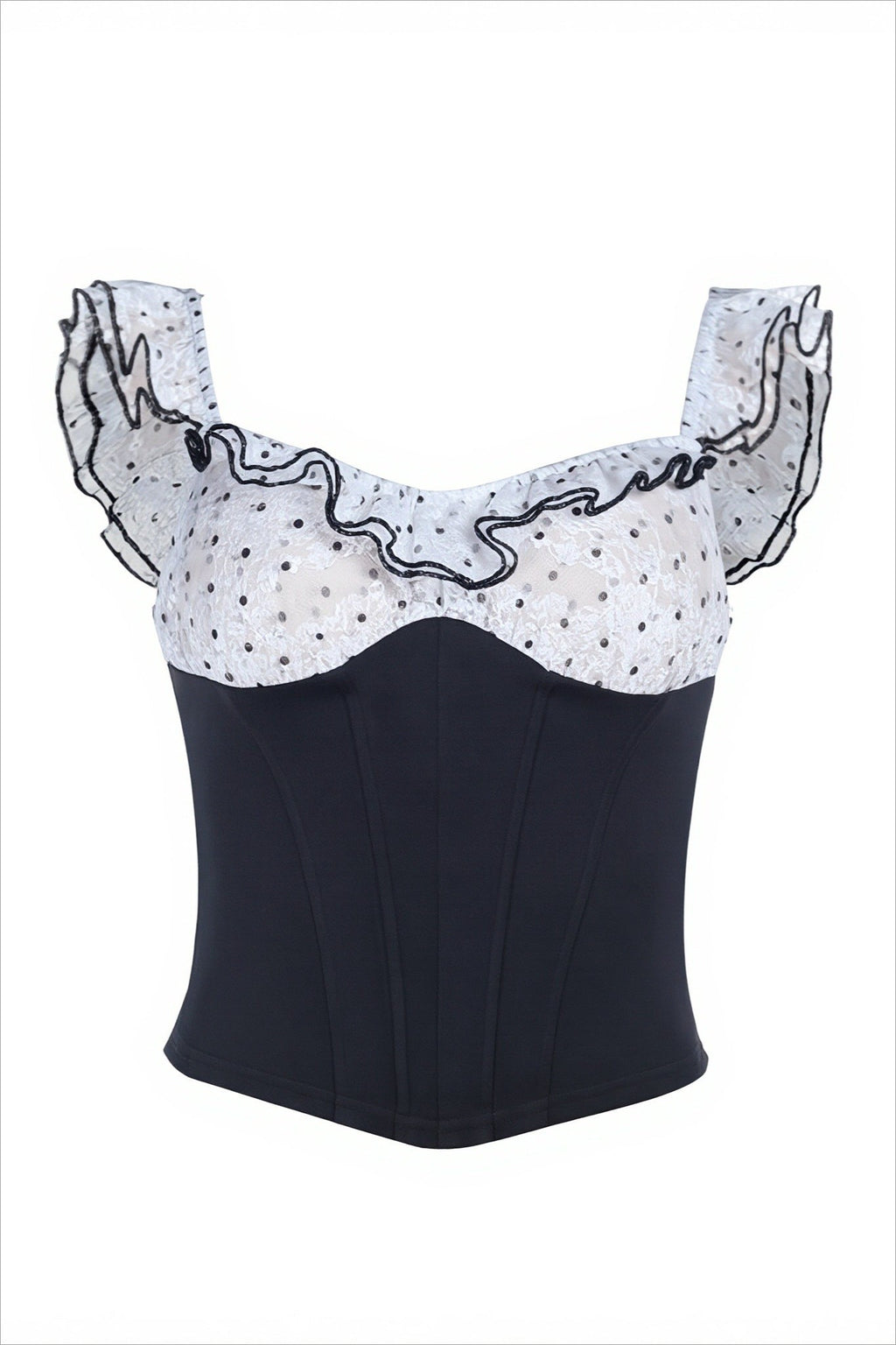 Ruffled Polka Dot Slim Waist Cami Top image 5