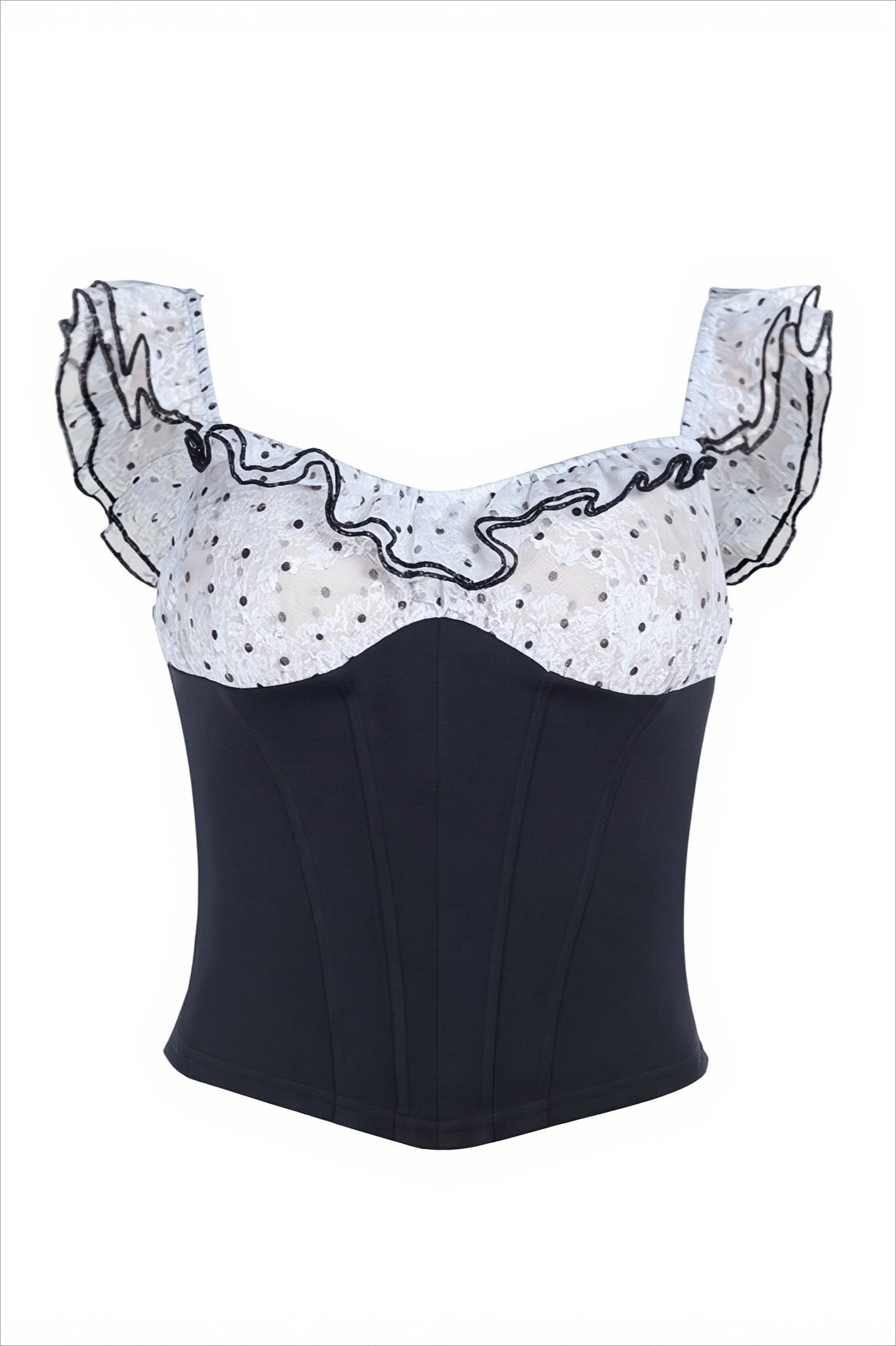 Ruffled Polka Dot Slim Waist Cami Top image 5