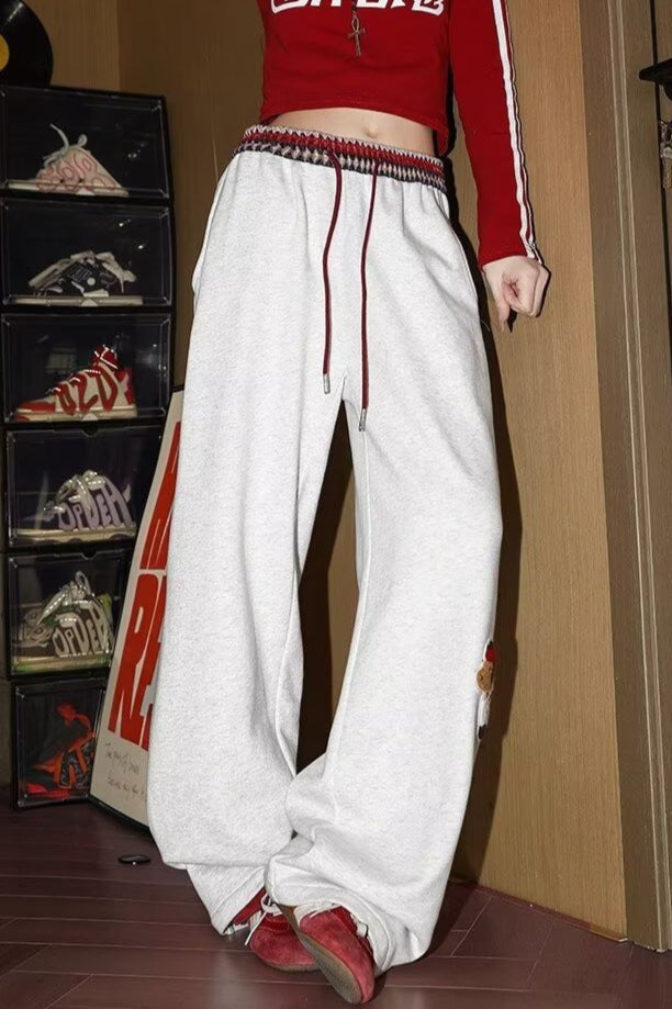 Print Loose Straight Leg Sweat Pants image 3