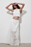 Cutout Allover Embroidered Maxi Skirt image 1