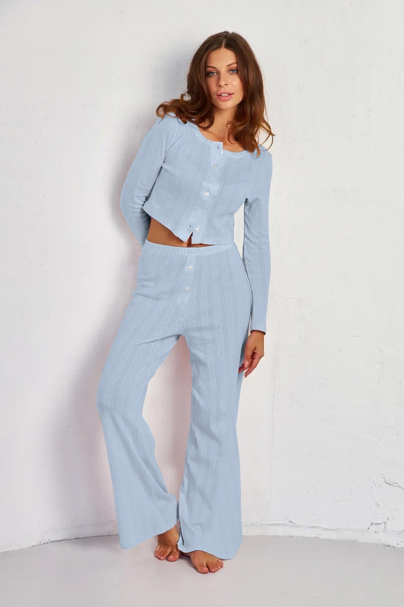 Soft Casual Cutout Jacquard Two Piece Set image 12
