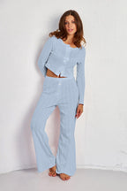 Soft Casual Cutout Jacquard Two Piece Set image 12