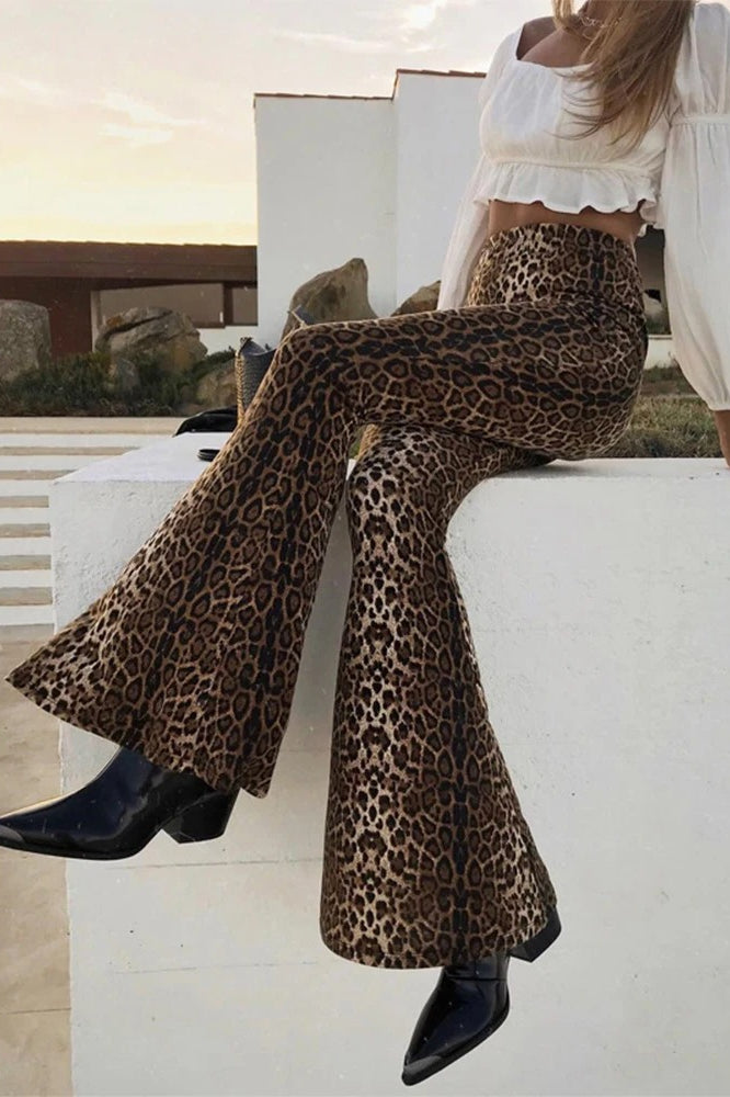 Leopard Print Flare Bodycon Pant image 3