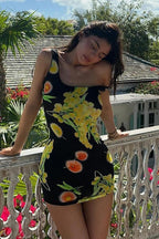 Floral Cami Ruched Bodycon Mini Dress image 3
