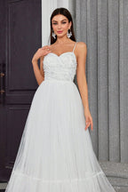 Spaghetti Bandeau Butterfly Tulle Elegant Reception Dress image 5
