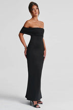 Solid Off Shoulder Ruched Formal Dress image 2