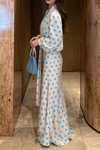Vintage Polka Dot Sash Maxi Dress image 7