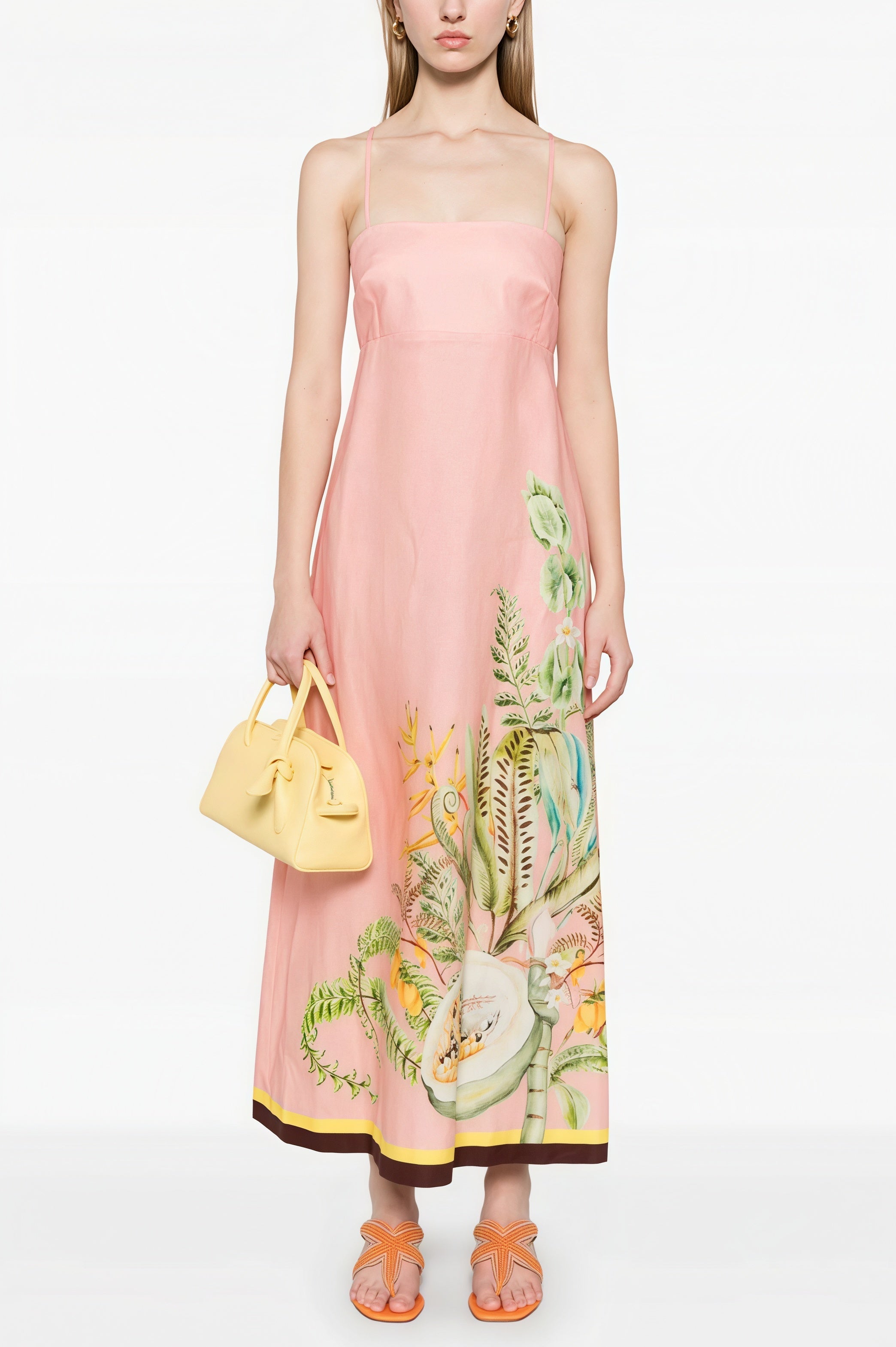 High Waist Print Cami Casual Maxi Dress image 5