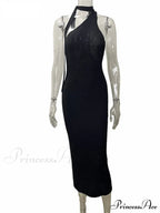 Beach Knitted Halter Bodycon Maxi Dress image 5