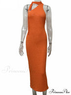 Beach Knitted Halter Bodycon Maxi Dress image 7