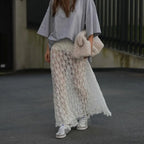 Beachwear Floral Lace Lotus Edge Perspective Long Skirt image 1