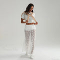 Beachwear Floral Lace Lotus Edge Perspective Long Skirt image 2