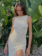 Beachwear Out Knitted Sleeveless Slit Tank Maxi Dress image 2