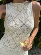 Beachwear Out Knitted Sleeveless Slit Tank Maxi Dress image 3