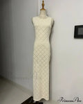 Beachwear Out Knitted Sleeveless Slit Tank Maxi Dress image 7
