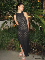 Beachwear Out Knitted Sleeveless Slit Tank Maxi Dress image 5