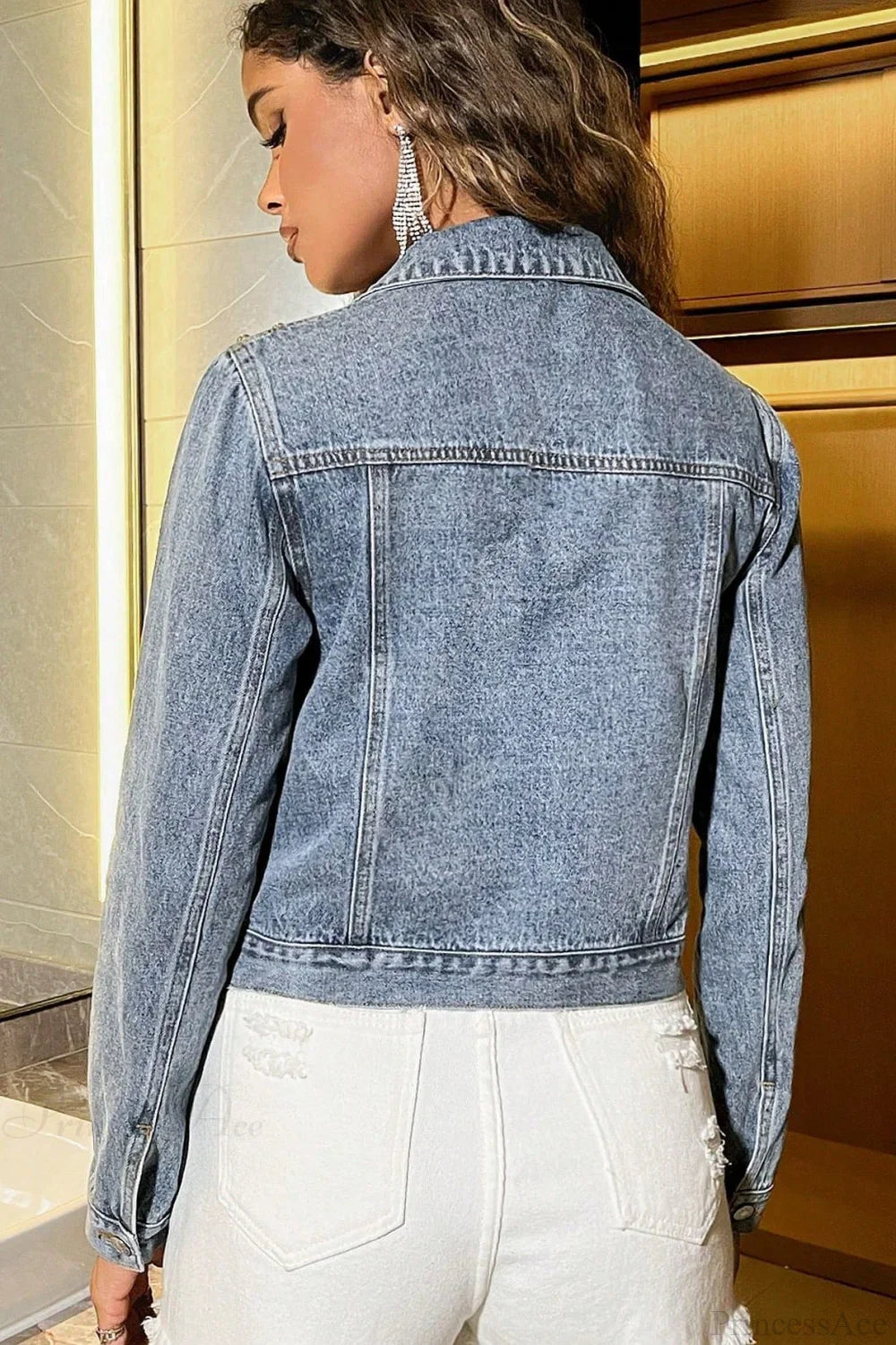 Beaded Chic Loose Versatile Denim Jacket image 2