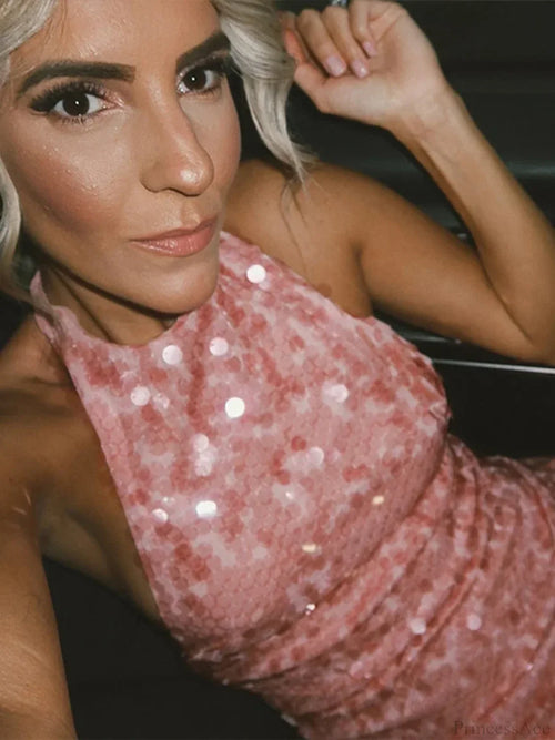 Beaded Sequin Glitter Mini Dress image 2