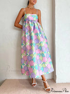 Beautiful Temperament Printed Charming Strapless Backless Swing Dress image 2