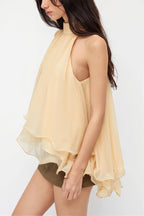 Loose Chiffon Ruffle Flowy Halter Top image 2