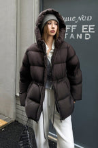 Premium White Duck Down Trench Puffer Jacket image 3