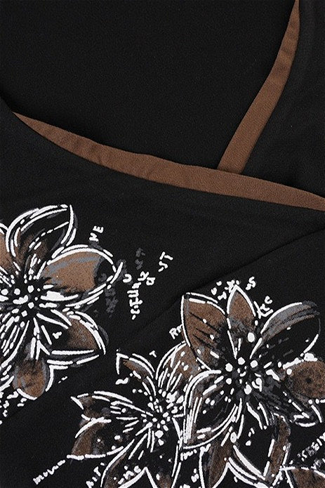 Retro Floral Printed V Neck Blouse image 9