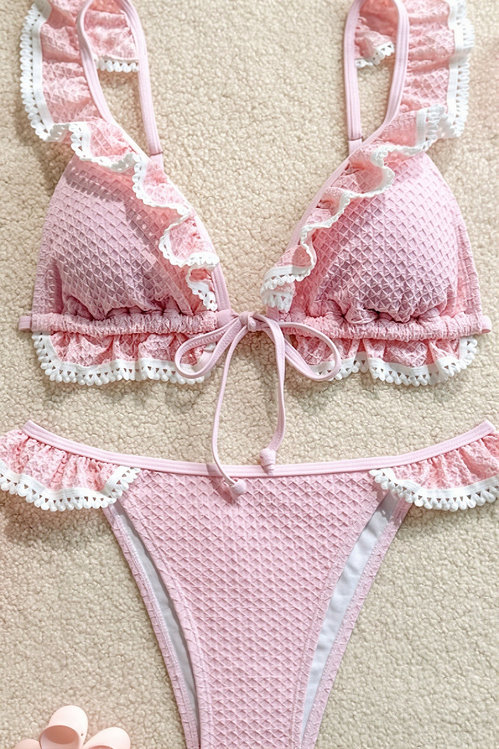 Lace Ruffle Sweet Bikini Set image 3