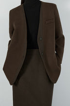 V Neck Single Breasted Blazer image 1