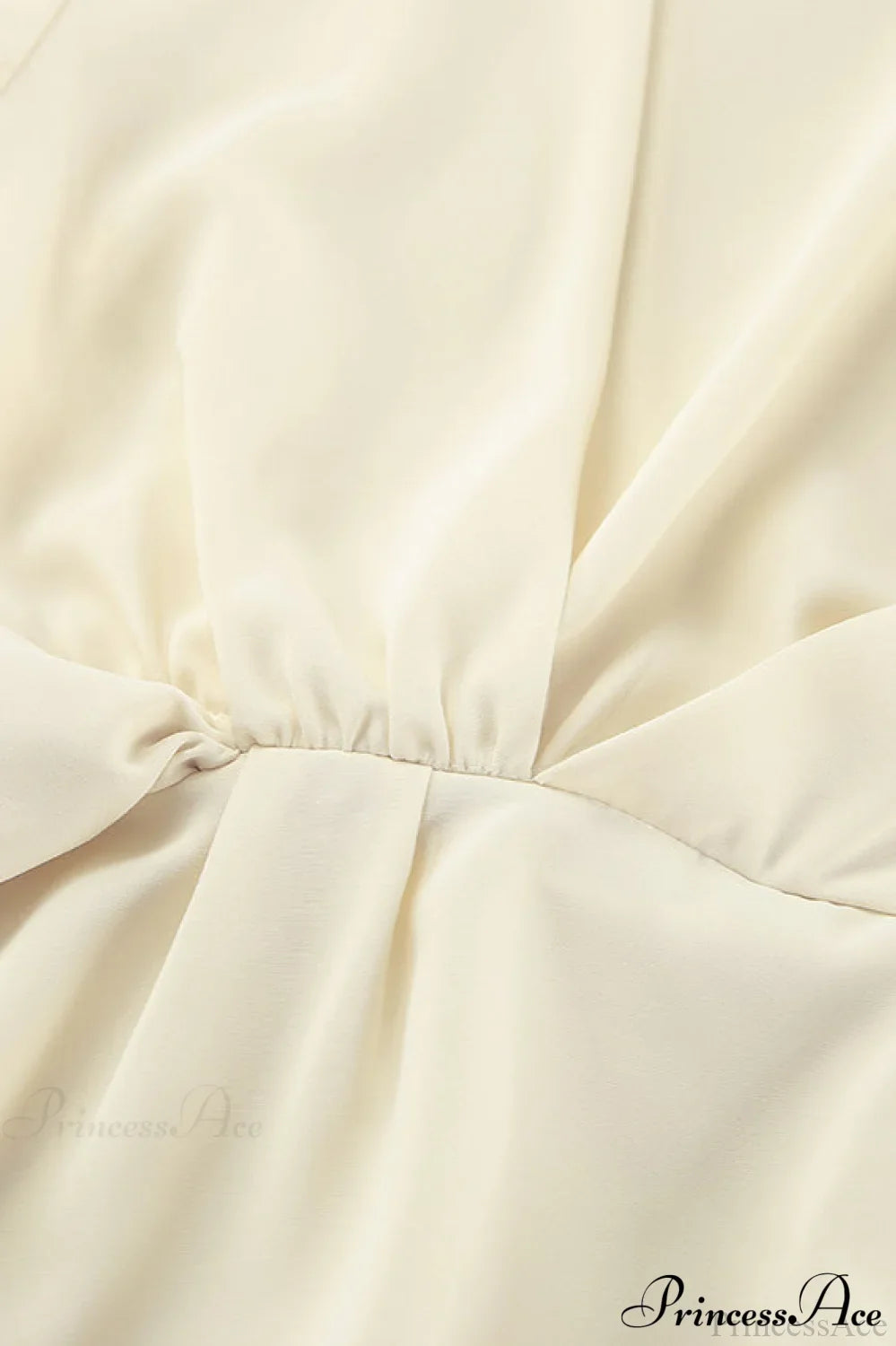 Beige Chiffon Tie Waist Flared Sleeve Blouse image 4