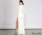 Beka Mesh And Heat Graceful Stone High Slit Dress image 2