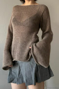 Bell Sleeve Tie Back Knit Sweater image 1