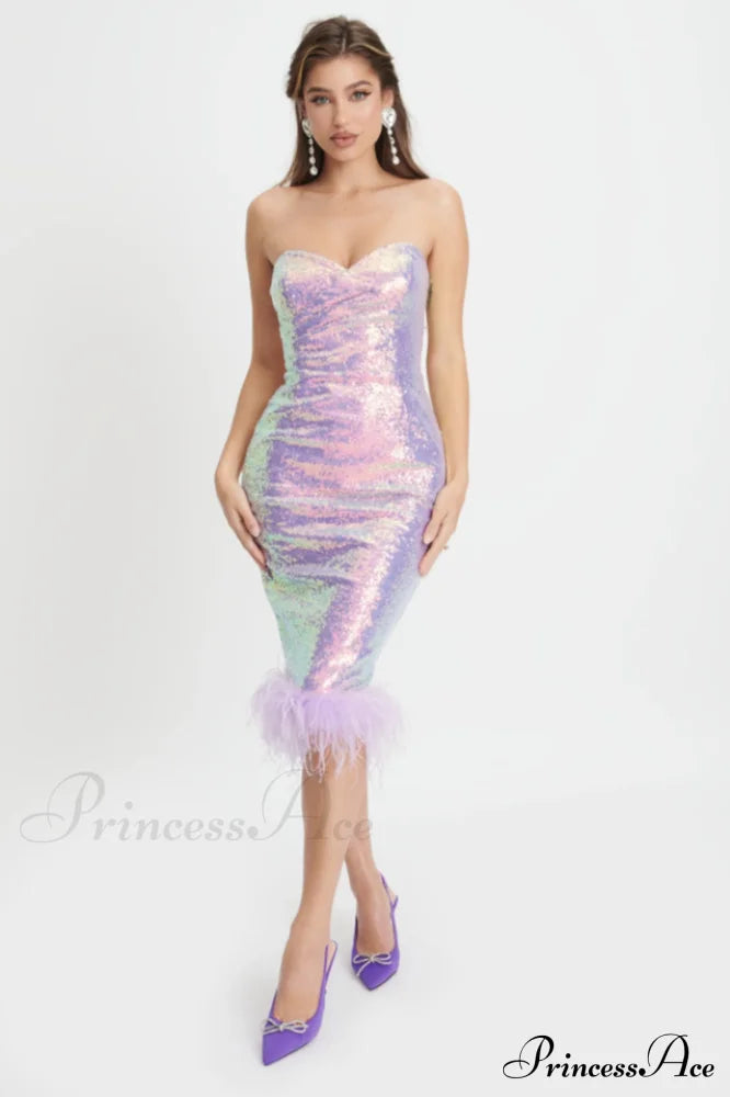 Bella Bandeau Stylish Midi Dress image 5
