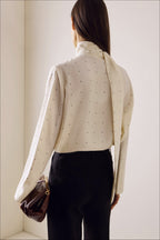 Ribbon Polka Dot Loose Commuter Blouse image 6