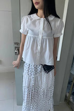 Kawaii Retro Polka Dot Ruffle Trim Mini Skirt image 5