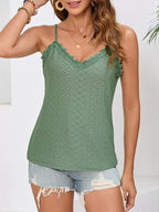 Elodie Lace Cami detail view styled for Avrienne