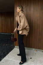 Batwing Sleeve Wool Blend Coat image 12