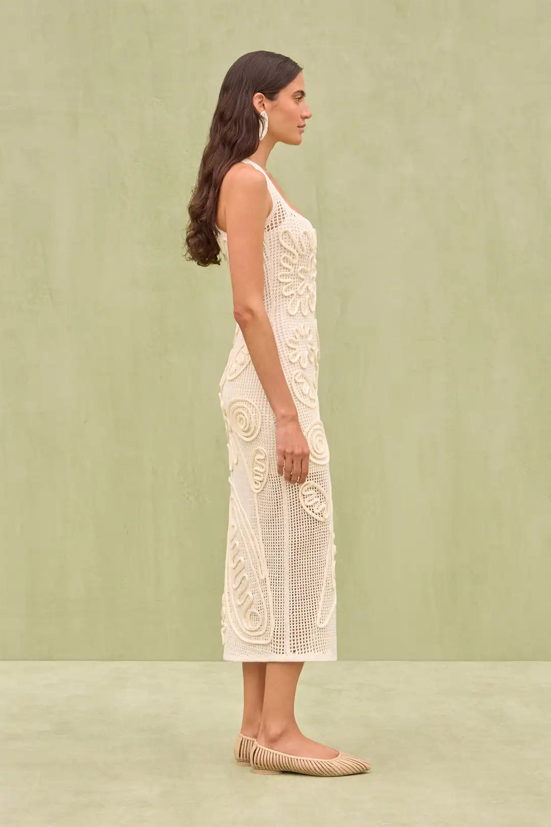 Elegant Knitted Sleeveless Floral Dress image 3