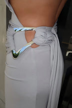 Metal Accent One-Shoulder Bodycon Maxi Dress image 6