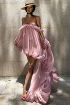 Flowy Tulip Asymmetrical Hem Bandeau Mini Dress image 4
