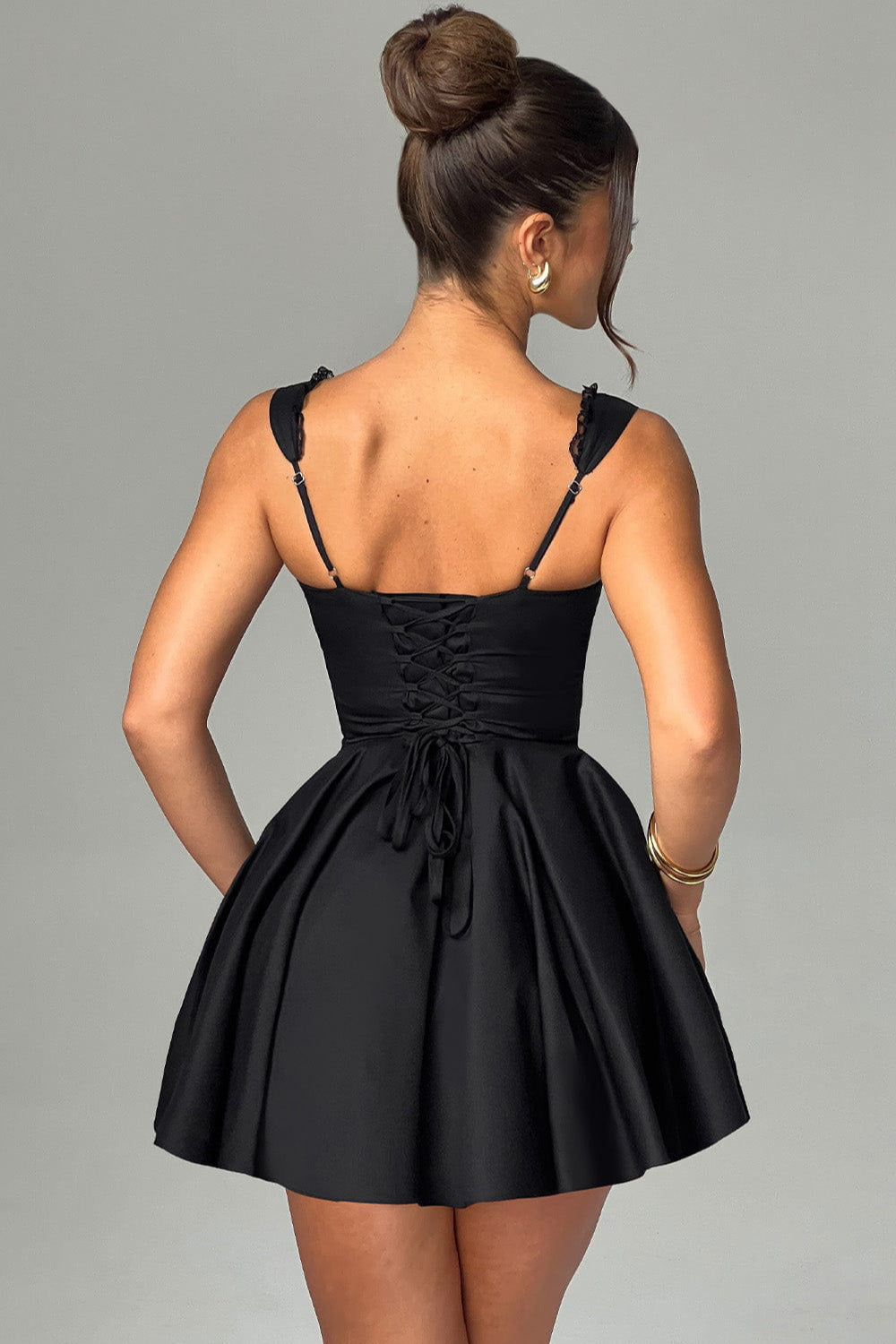 Lace Spliced Backless Mini dress image 4