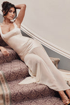 Elegant Flowy Satin Chiffon Patchwork Cami Bodycon Maxi Dress image 10